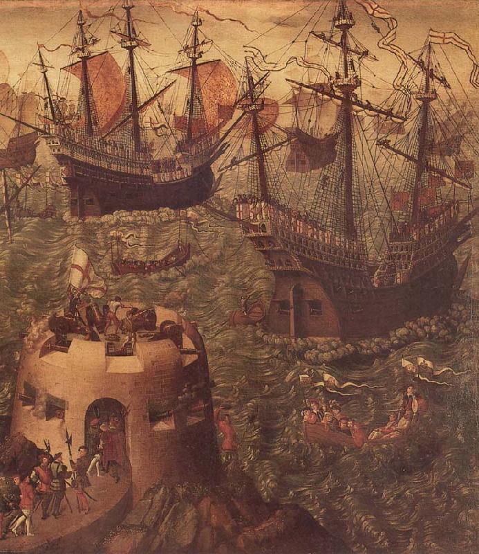 unknow artist Henry VIII embardking at Dover in 1520 on his way to calais for a meetin with Francis I of France on the Field of Cloth-of-Gold Sweden oil painting art